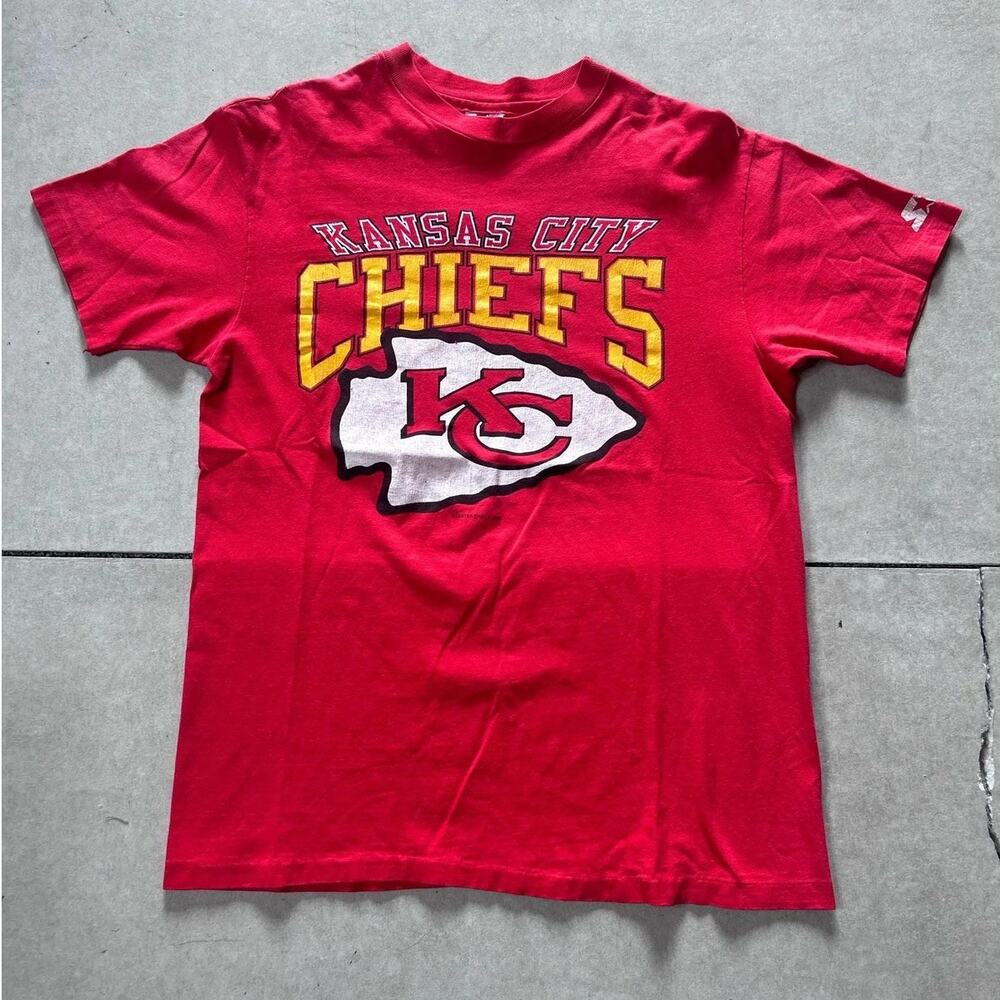 90s Vintage Kansas City Chiefs Starter Red T Shirt Size L